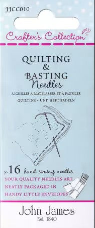 John James assorted hand quilting basting needles notion