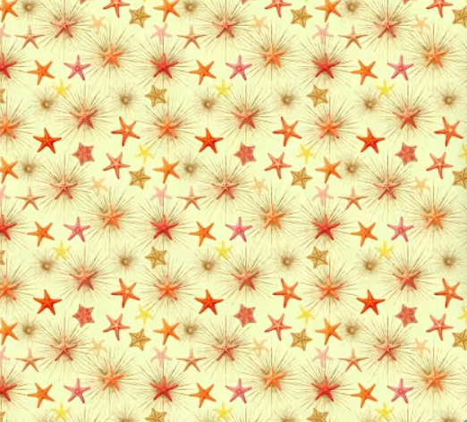 Michael Miller Divine Oceania Starfish Sunburst Butter quilting cotton fabric