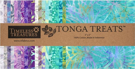 Timeless Treasures Tonga Treats Mermaid 5 inch squares batik charm pack