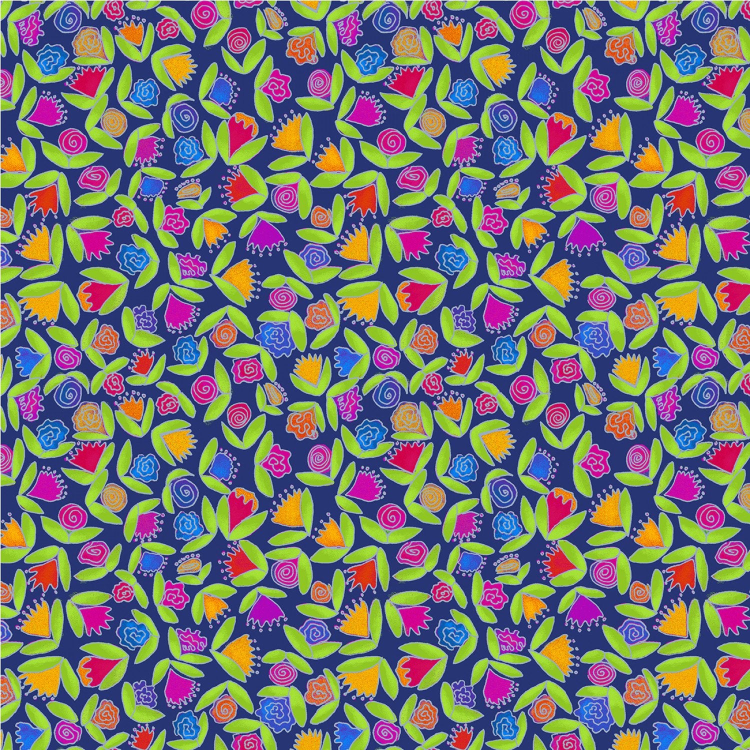 Cobalt Little Ditsy Flowers Goodness Gracious