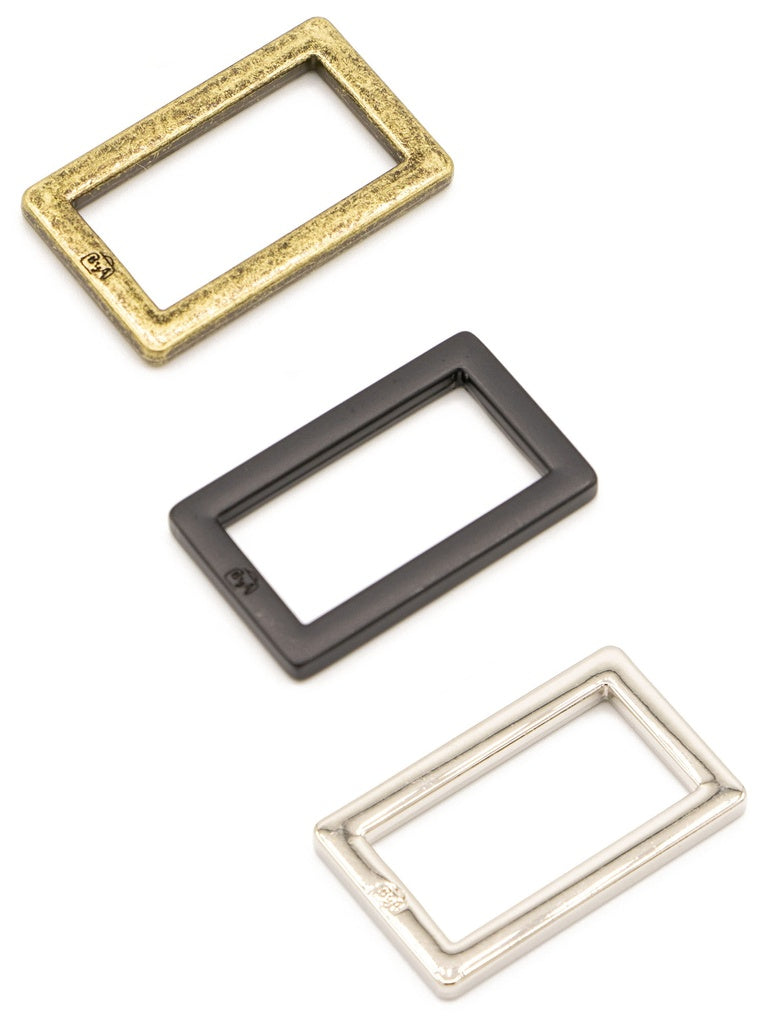 Rectangle Rings 1 inch Set of Two Antique Brass bag hardware notion