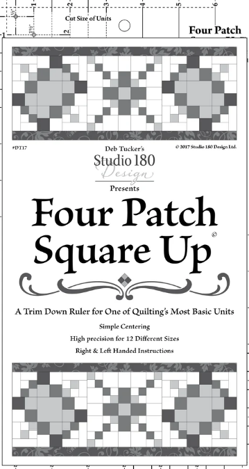 Studio 180 Design Four Patch Square Up precision quilting ruler by Deb Tucker