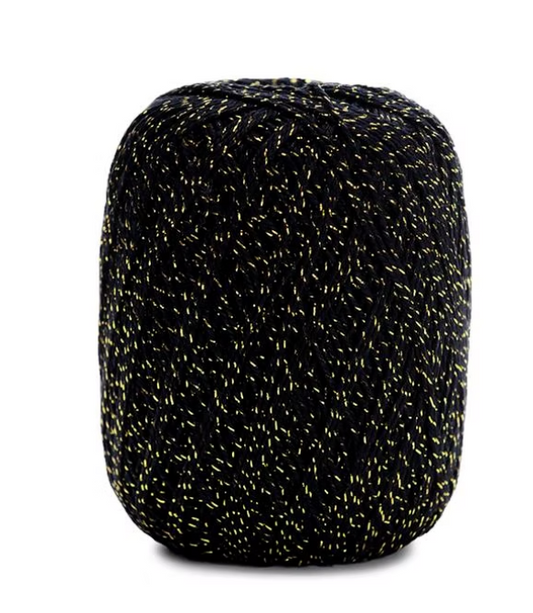 Ball of Circulo Anne Sparkle cotton yarn with metallic shimmer in Yarn - Black