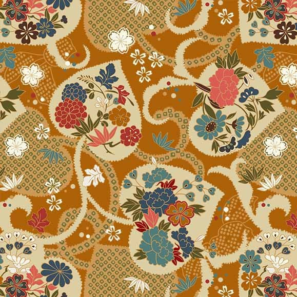 Michael Miller Tokyo Fur-Tales Tokyo Leaves DCX12644 gold Japanese