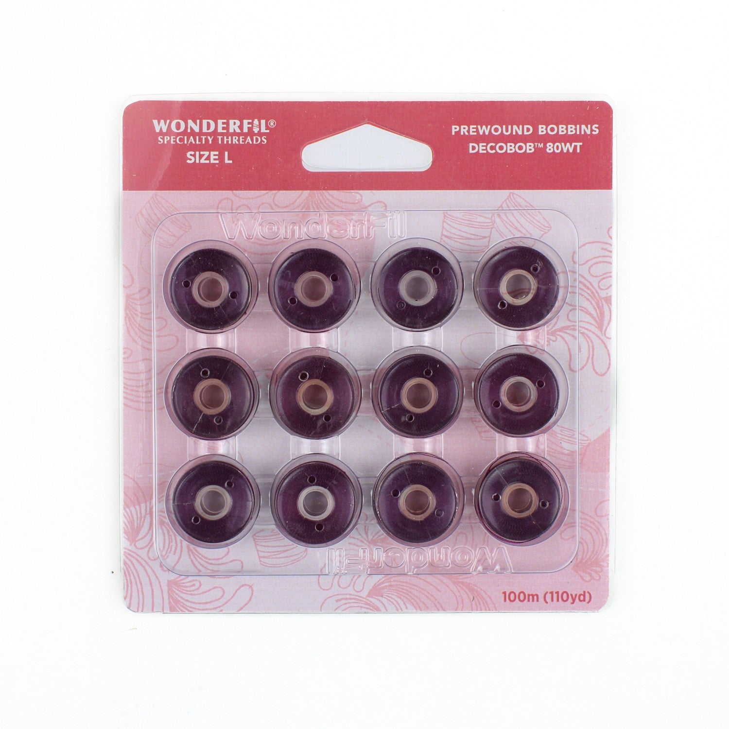 WonderFil Decobob prewound bobbin soft purple DB308 80wt Size L