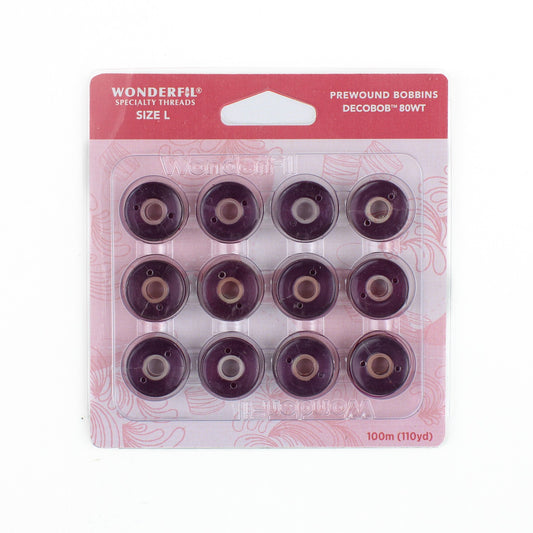 WonderFil Decobob prewound bobbin soft purple DB308 80wt Size L