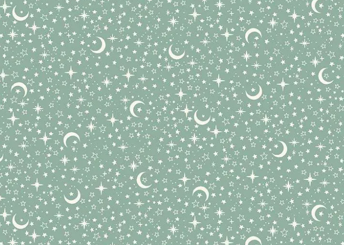 Makower UK Little Ones Stars Teal 195T baby quilting cotton