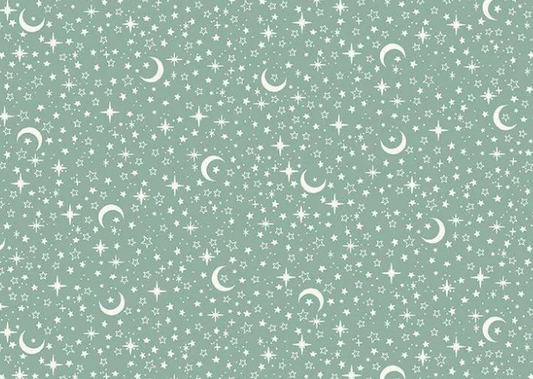 Makower UK Little Ones Stars Teal 195T baby quilting cotton