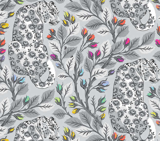 Tula Pink Beautymark Fog white quilting cotton FreeSpirit