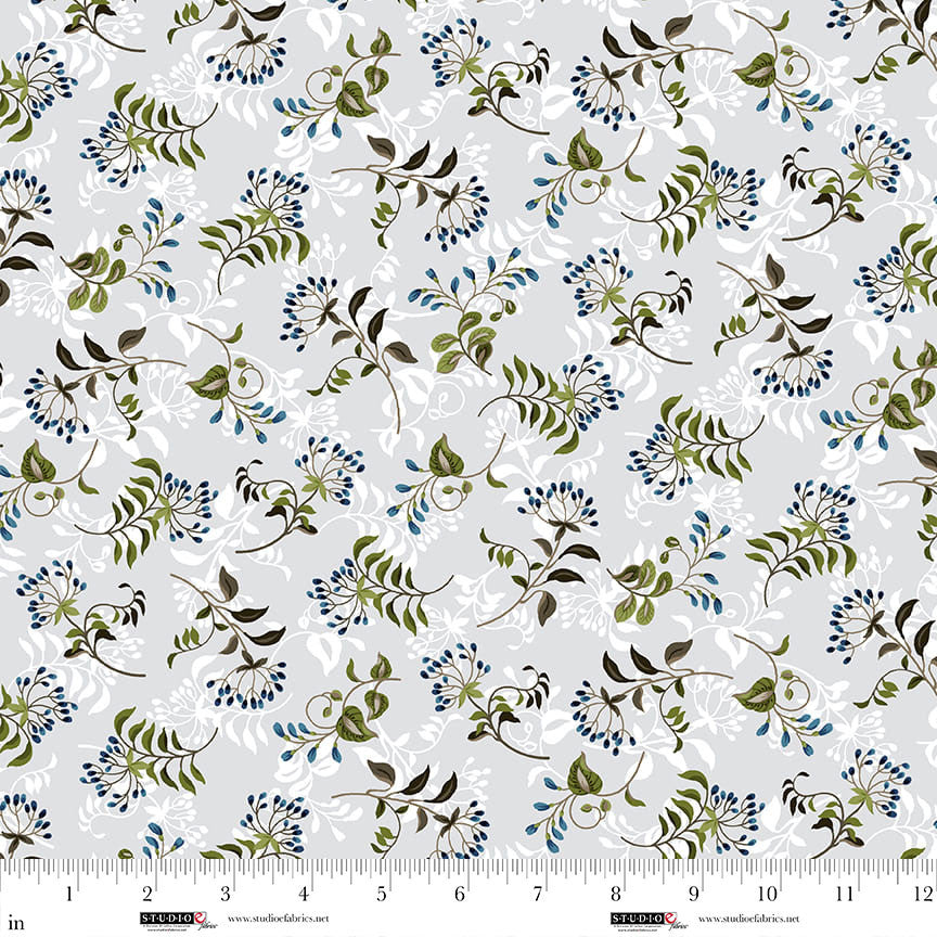 Studio E Ashdown Forest 8406-90 Silver Gray quilting cotton fabric