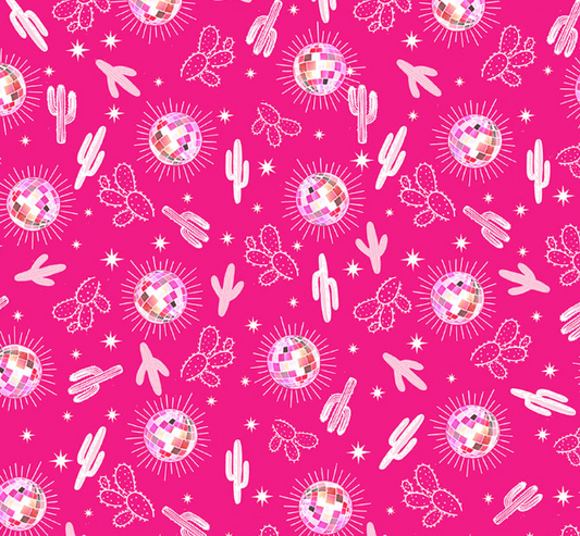 Saddle Up to the Disco 4372-22 Hot Pink cotton quilting fabric
