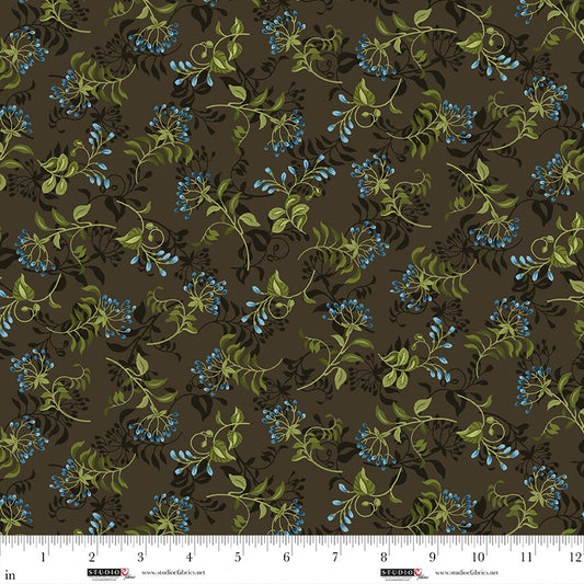 Studio E Ashdown Forest 8406-39 Dark Chocolate brown quilting cotton