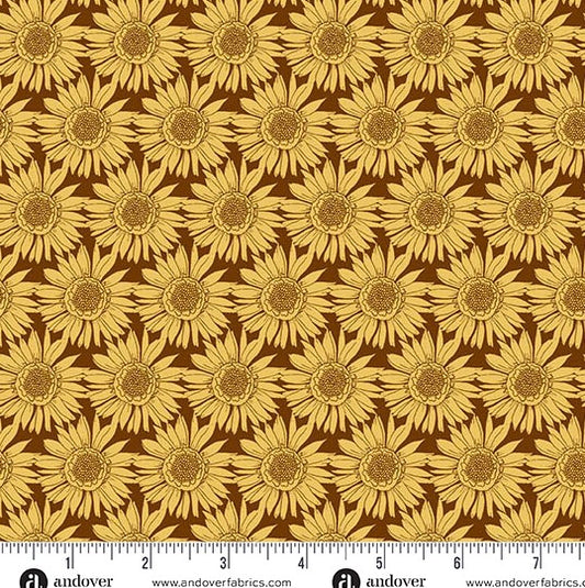 Andover Flourish Sunlit Bloom Yellow 1623Y quilting fabric