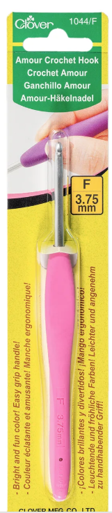 Clover aluminum crochet hook 3.75mm size F
