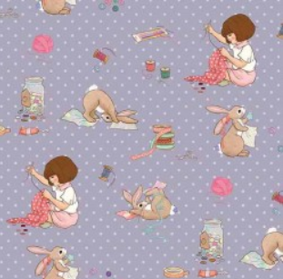 Michael Miller Crafternoon Let's Sew DDC12785-LAVE-D lavender sewing notions print