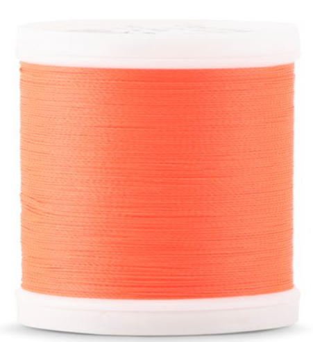 Spool of Madeira Polyneon 40wt machine embroidery thread in Neon Lobster, color 1947