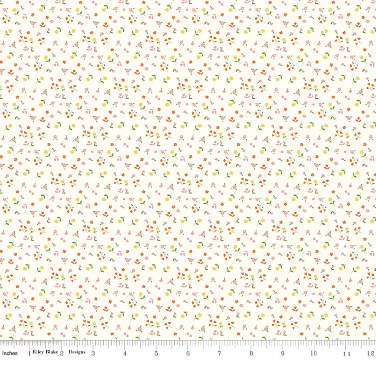 Riley Blake - Minki Kim - Cotton Nook - Flowers Vintage White - C17975-VINTAGEWHITE