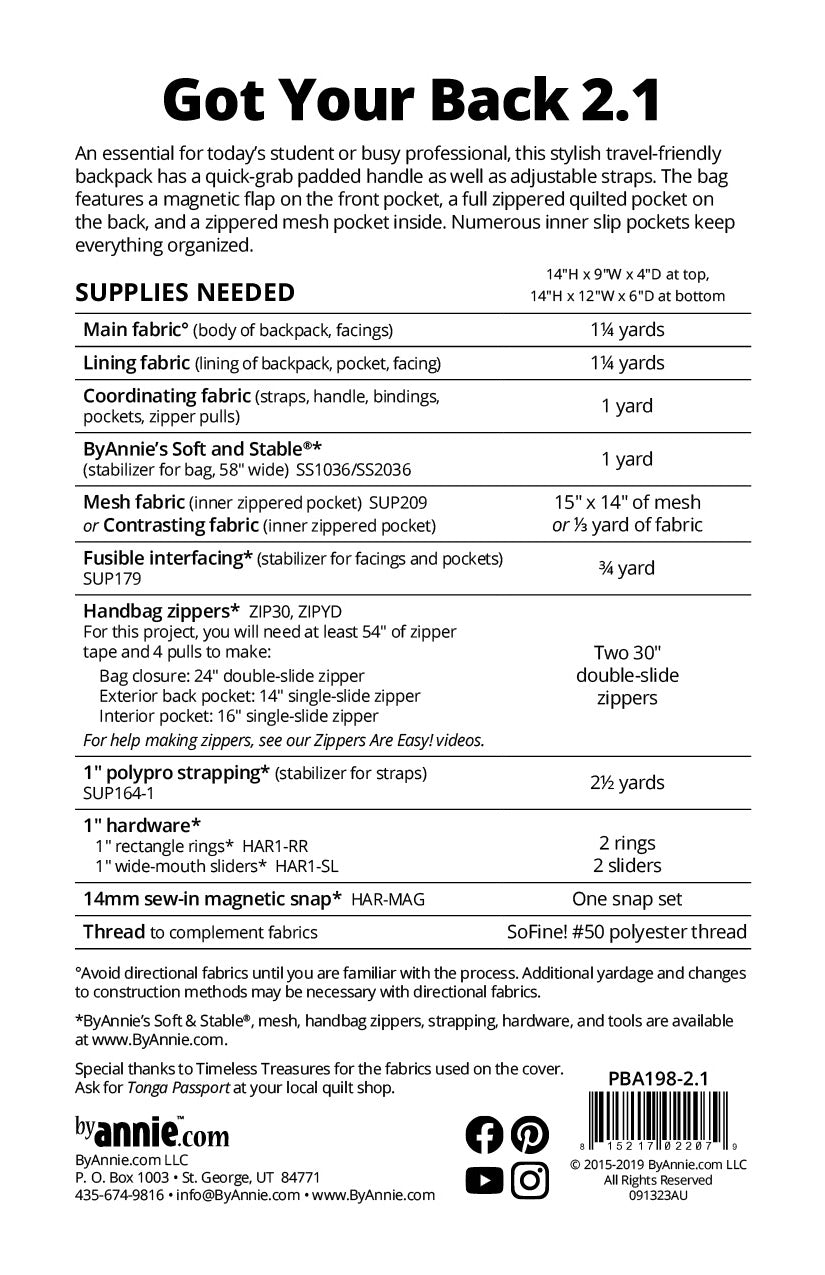 Got Your Back 2.1 - Pattern