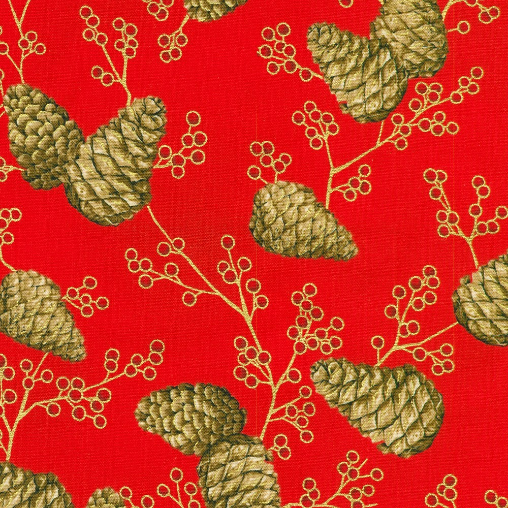 Robert Kaufman - Holiday Flourish - Forest Glen - SRKM-23705-91 CRIMSON