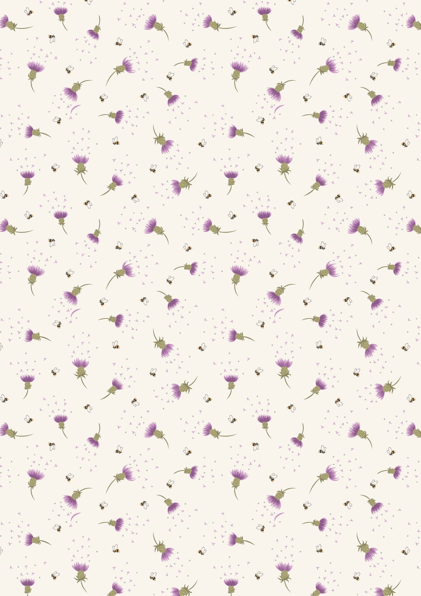 Lewis Irene A Celtic Summer Bee Thistle Cream A988A quilting cotton