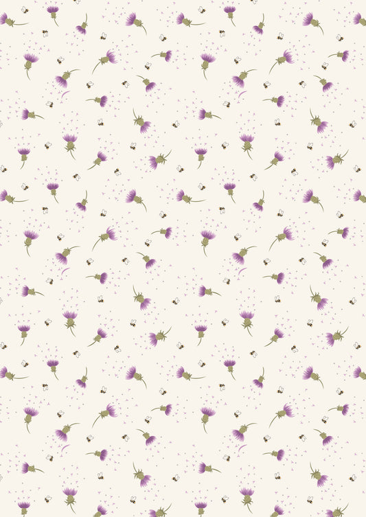 Lewis Irene A Celtic Summer Bee Thistle Cream A988A quilting cotton