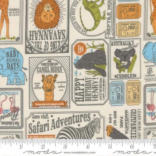 Moda Animal Park Fun Dove 20965 11 grey zoo quilting cotton