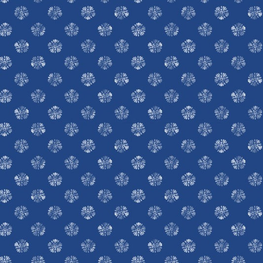 Lumin Amalfi Coast dark blue white floral dots W105-009-570 quilting cotton