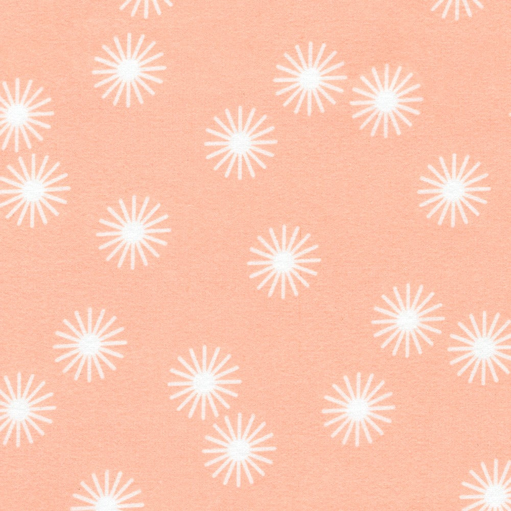 Robert Kaufman Cozy Cotton Flannel Sunburst Coral flannel