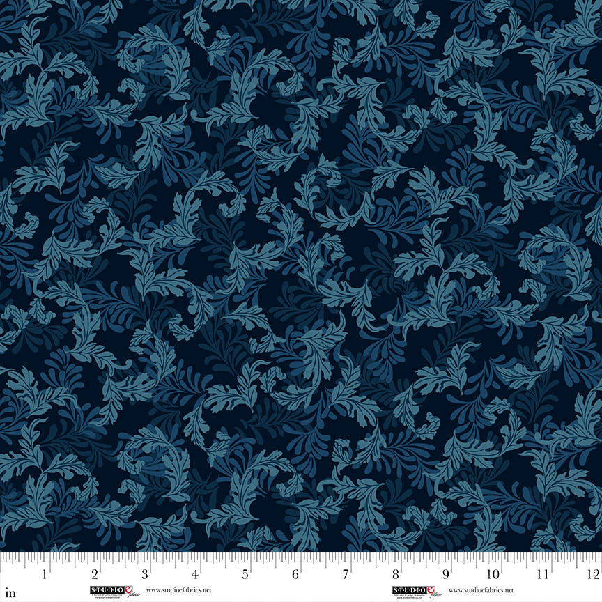 Studio E Ashdown Forest 8405-77 Midnight Blue quilting cotton