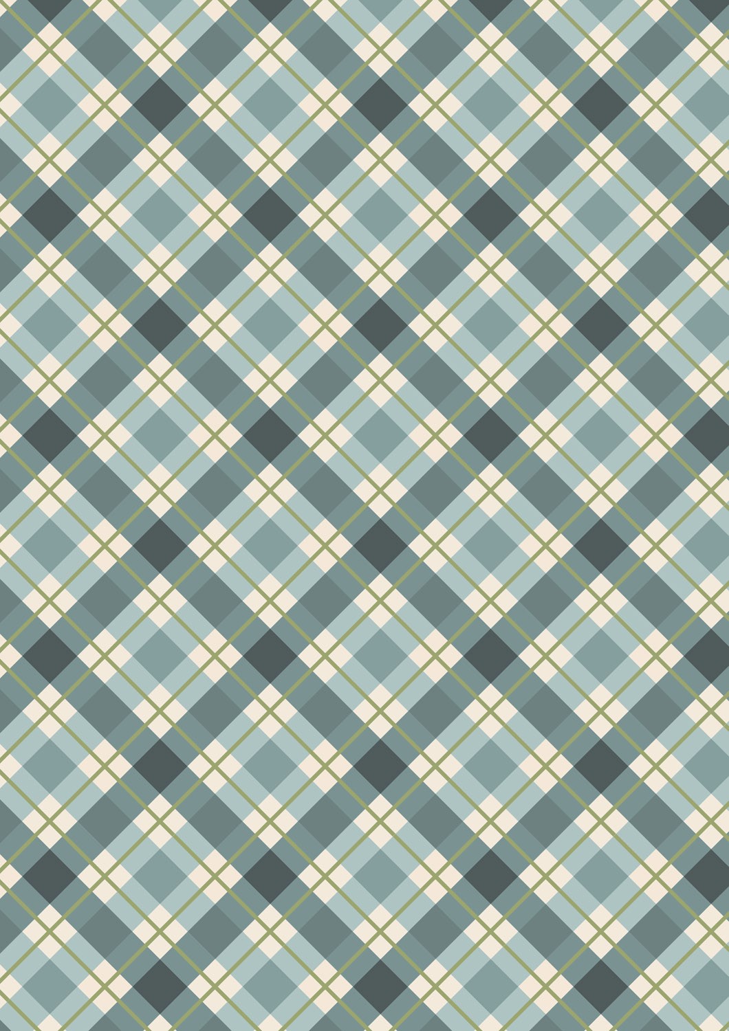 Lewis and Irene - Celtic Christmas - Winter blue check - C132A