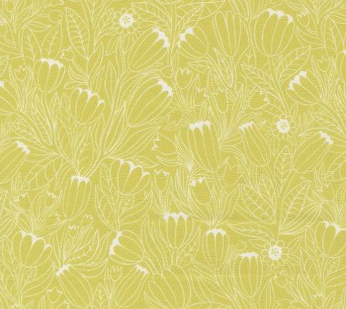 Floral Fondant Citrine 14132-17 by Linn Warme for Moda yellow floral fabric