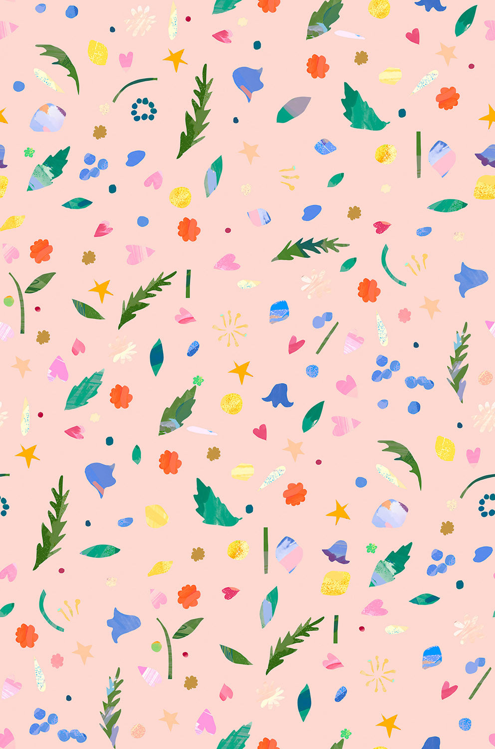 Lewis Irene Flower Market Petal Confetti Blush WB068 pink floral quilting cotton
