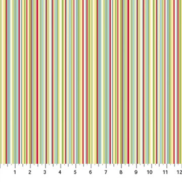 Northcott - Country Mouse - Barcode Stripe White Multi DP29012-10