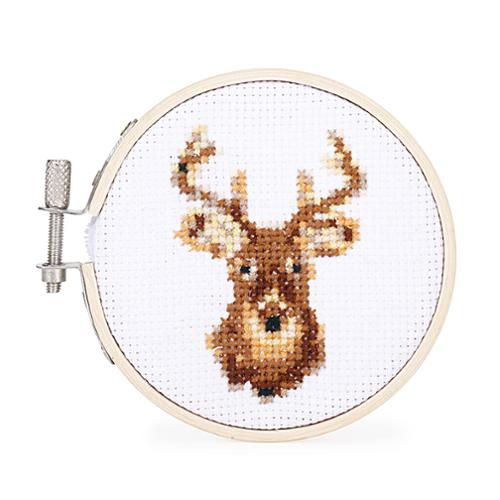 Mini Cross Stitch Kit Deer Moda embroidery project
