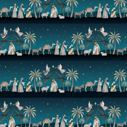 Blank Quilting Silent Night navy Christmas quilting fabric, SKU 4709-77