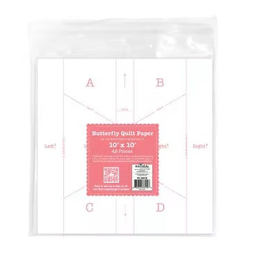 Lori Holt 10in Butterfly Quilt Paper – 42 Iron-On Sheets