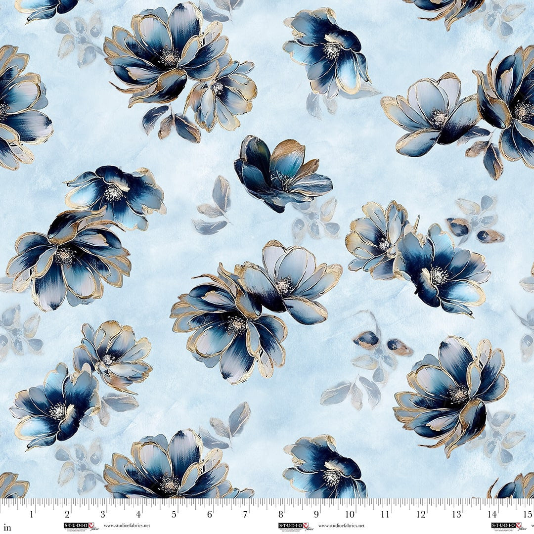 Behind Blue Eyes Ice 8647-17 quilting cotton white Studio E