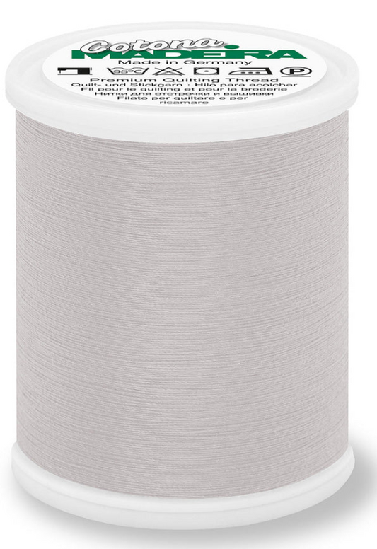 Madeira Cotona 50wt cotton thread spool in Dove Grey #689