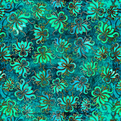 QT Pandora 27185-Q Aqua quilting cotton
