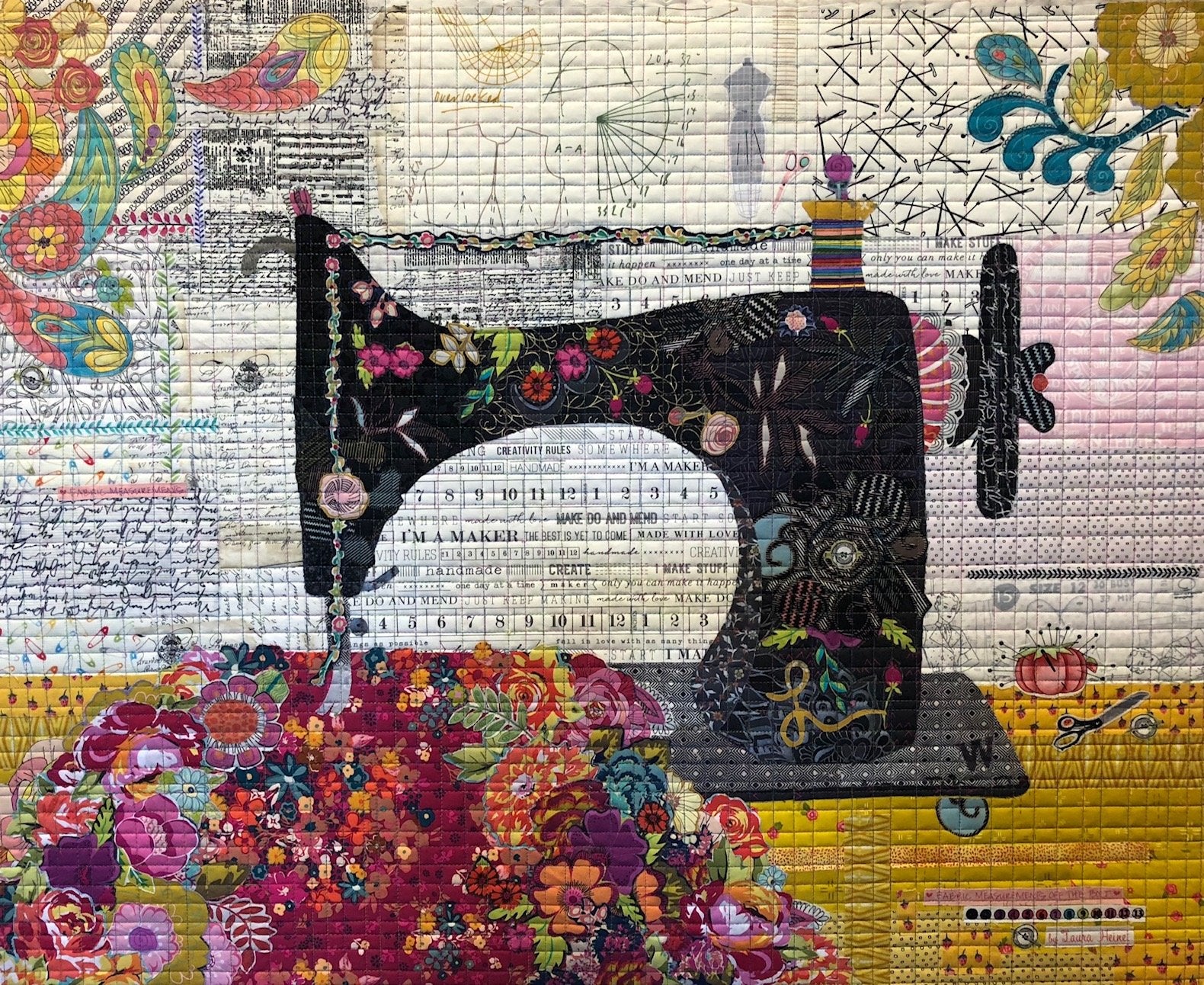 Featherweight quilt pattern by Laura Heine collage design