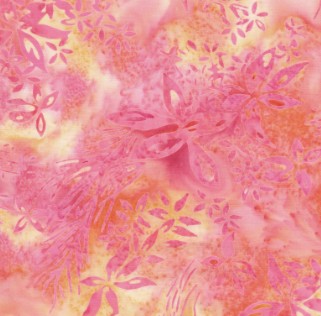 Island Batik Everlasting Wildflowers multi pink orange batik fabric