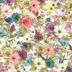Flower Galore packed floral quilting fabric