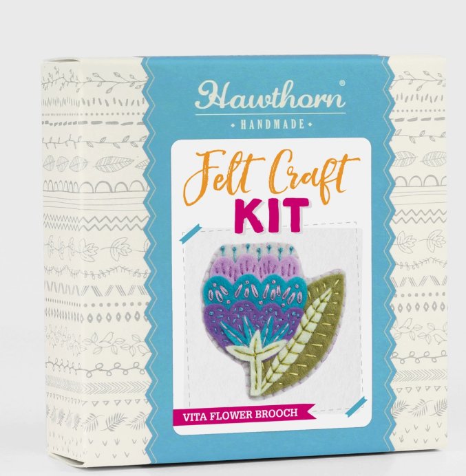 Hawthorn Handmade - Vita Flower Felt Craft Brooch Kit | Complete Craft Kit