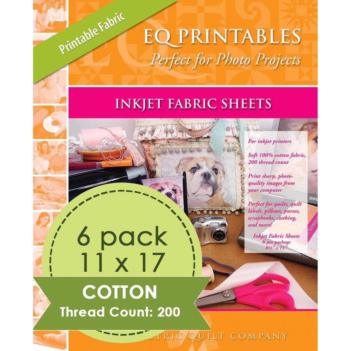 11 x 17 inch Inkjet Printable Fabric sheet for printing photos on fabric