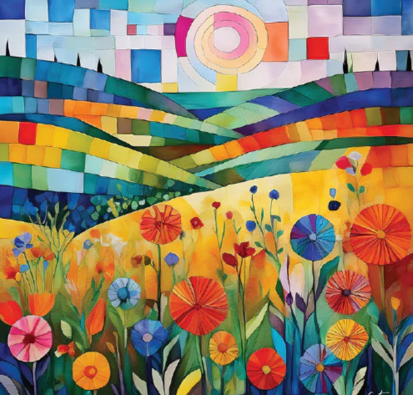 Quiltberry Farm Quilted Meadow greeting card