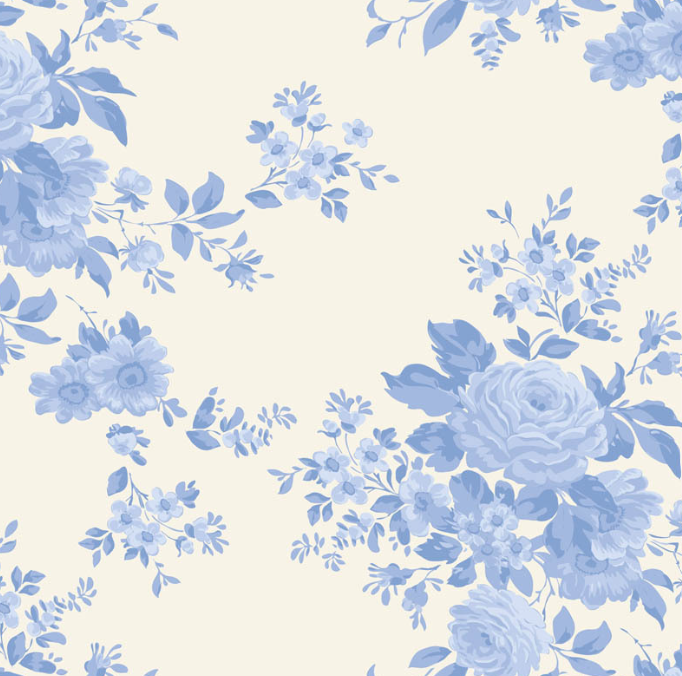 Tilda Something Blue Carol Pale Blue quilting cotton fabric