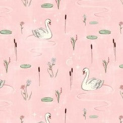 Michael Miller Swans DDC12596-BLUS-D blue sky fabric