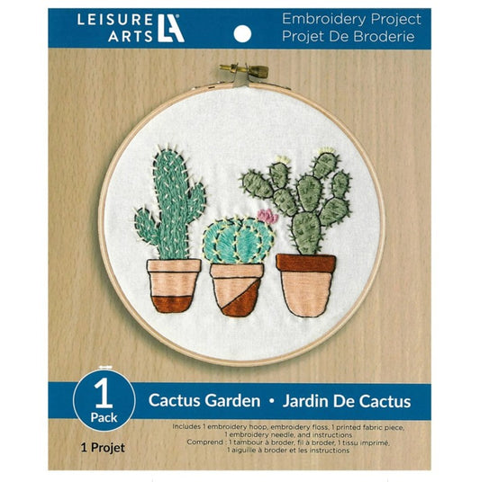 Leisure Arts Make in a Weekend Cactus Garden embroidery kit