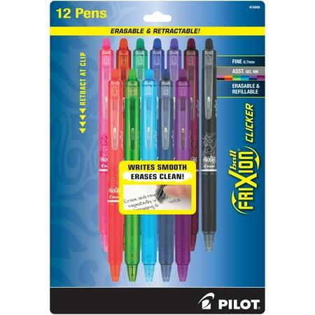 12 PILOT Frixion Clicker Erasable Gel Ink Pens Point Ink