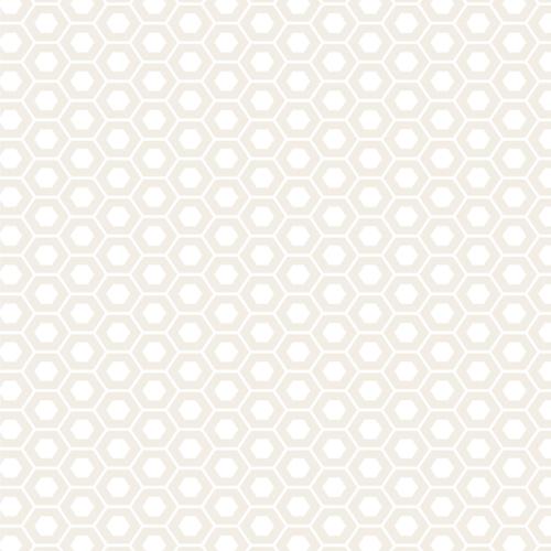 Muslin Mates Hexagon White quilting fabric